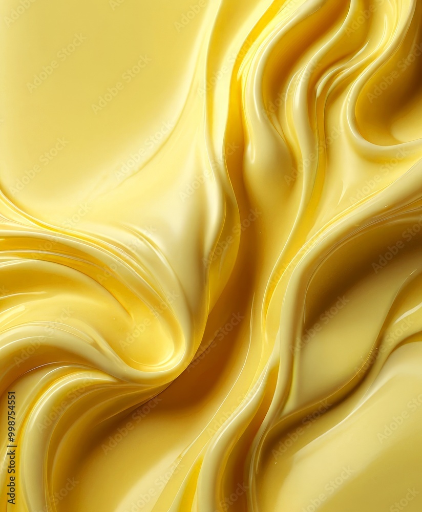 Poster a close-up view golden, flowing fabric with a smooth, shiny texture the fabric appears to be made sh