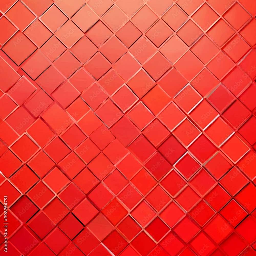 Aufkleber a repeating pattern of red squares arranged in a diagonal grid, creating a visually striking and geometric design