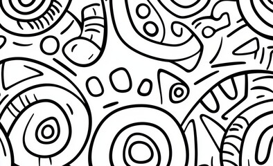 Maori pattern wallpaper tile tatto design line in polynesian style