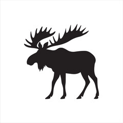 deer silhouette vector illustration, 