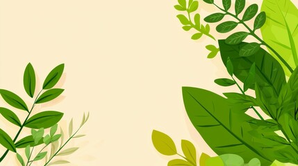 Obraz premium Abstract pattern of graphic vegetal leaves. Natural feel. Stylized 4K background illustration. Pastel colors.