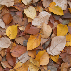 Colorful autumn leaves covering the ground