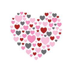 a big heart made of small hearts. Day of lovers