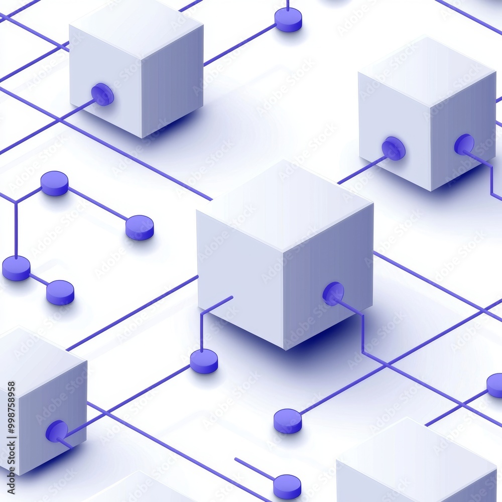 Poster an abstract geometric background with polygon shape patterns and isometric blocks