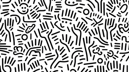 A black marker is used to draw the African tribe pattern on a white background