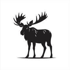 deer silhouette vector illustration, 
