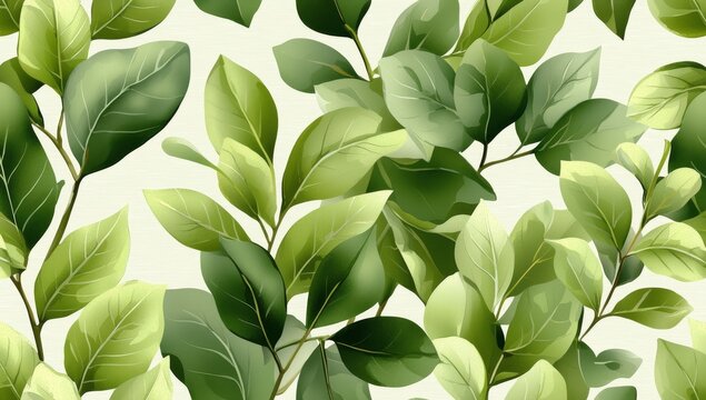 An illustrative pattern designed for wallpaper, fabric, paper, blogs, websites, social networking sites and more with a seamless pattern botanical wallpaper leaf background.