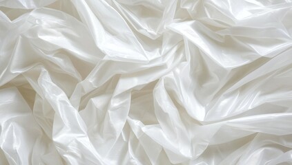 Obraz premium A background texture made of transparent plastic film wraps in white