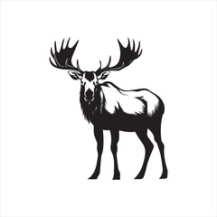 deer silhouette vector illustration, 