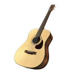 Obraz premium Acoustic guitar isolated on transparent background.