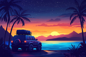 Minimalistic design for a quiet evening by the sea