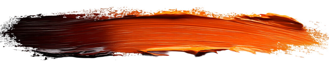 Burnt Sienna textured paint stroke, isolated on transparent background, perfect for autumnal designs