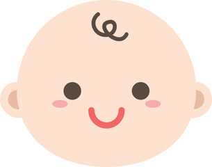 Baby boy cute smiling face illustration.