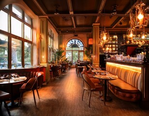 따뜻한 조명 아래의 커피 타임