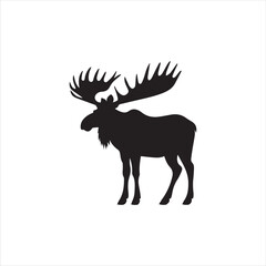deer silhouette vector illustration, 