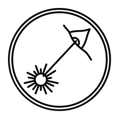 Laser Warning Vector Line Icon Design