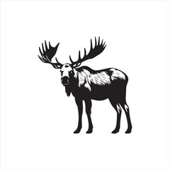deer silhouette vector illustration, 
