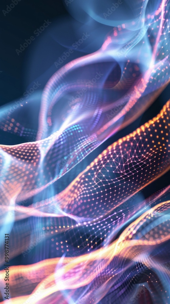 Poster A colorful, swirling pattern of dots and lines