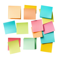 Fototapeta premium Colorful sticky notes isolated on transparent background.