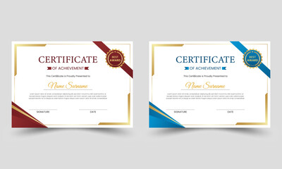 Modern certificate template design, luxury multipurpose certificate template design