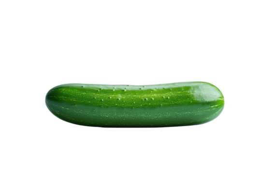 A fresh cucumber isolated on transparent background.