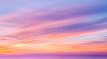 Obraz premium Abstract Blurred Pink and Yellow Sky Background with Soft Light and Horizontal Stripes