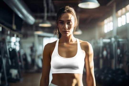 Women's sports bra png product mockup, transparent design