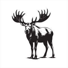 deer silhouette vector illustration, 