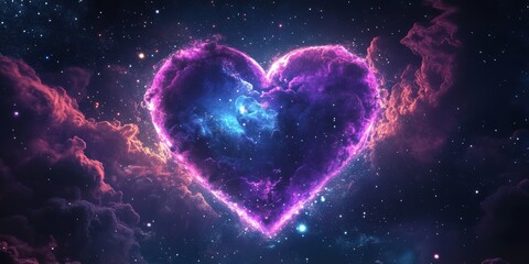 Heart In Indigo Cosmic Sky For Valentine's Day