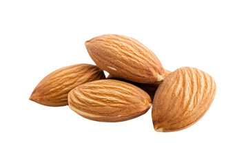A close-up of raw almonds, showcasing their unique texture and natural color, perfect for food illustrations and healthy eating themes.