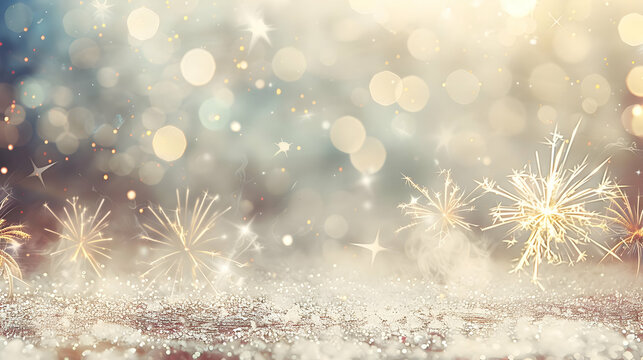 Sparkling Abstract Background with a Blurred Bokeh Effect and Glittering Surface for Festive Celebration