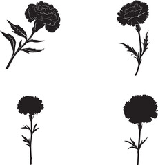 Beautiful Flowers silhouette vector 
