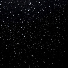 Water droplets on a matte dark surface, textured background, Generative AI