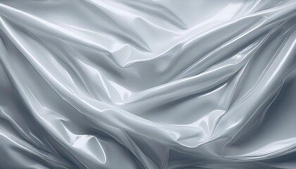 Fototapeta premium White Transparent Plastic Film Wrap Texture Background, Featuring Soft Light and Subtle Shadows, Creating a Modern and Minimalist Aesthetic Ideal for Product Photography and Design Projects