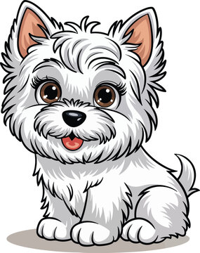 Cute White Dog Clipart