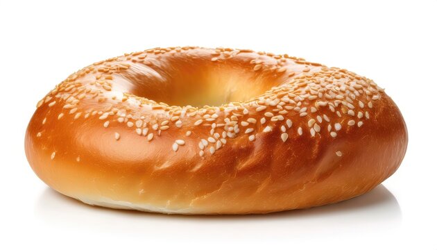 Bagel or beigel is a bread roll originating in the Jewish communities of Poland and are traditionally made from yeast wheat dough that is shaped by hand into a torus or ring briefly boiled in water