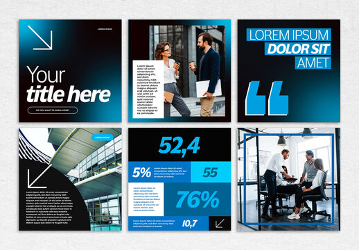 Business Professional Social Media Post Layout Set