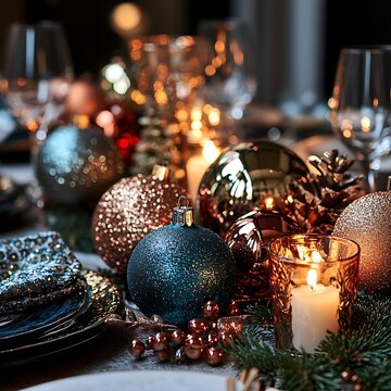 Eine festliche Tischdekoration zu Weihnachten