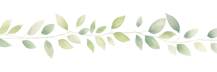 PNG Spring leaves as divider watercolour illustration backgrounds pattern plant.