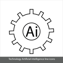 Artificial intelligence line art icons