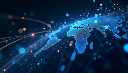 Background of global broadband technology, including ultrafast broadband and connections, digital cybertech mobility, and high-speed worldwide data transport 
