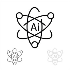 Artificial intelligence line art icons