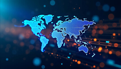 Background of global broadband technology, including ultrafast broadband and connections, digital cybertech mobility, and high-speed worldwide data transport 
