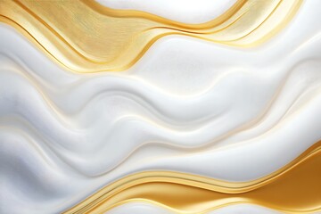 abstract white and gold swirling background with a high quality luxury feel ideal for backdrops, generative ai