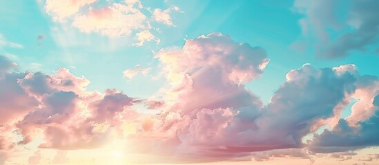 Dramatic Blue Sky And Clouds At Sunset Or Evening Time