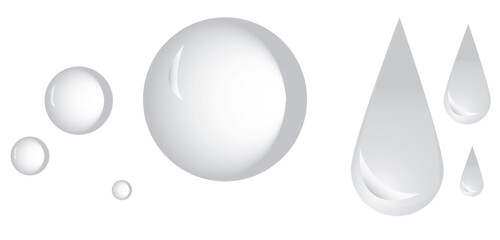 Realistic water drops vector mockup on transparent background. Vector illustration