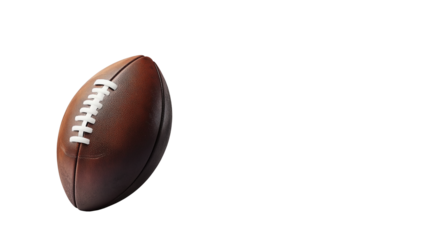 Piłka do futbolu amerykańskiego umieszczona na przezroczystym tle, doskonale oddająca charakter tego popularnego sportu.