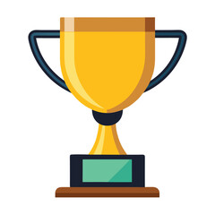 gold trophy cup with ribbon