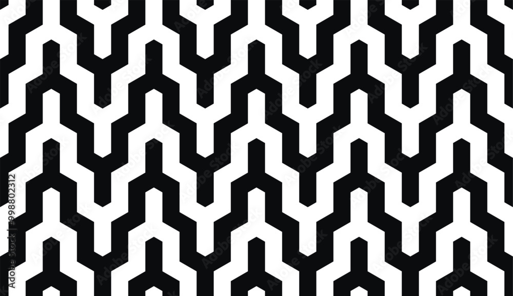 Poster Vector seamless pattern. Modern stylish abstract texture. Repeating geometric tiles from striped elements