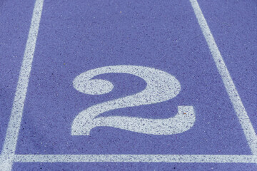number two on a track and field track